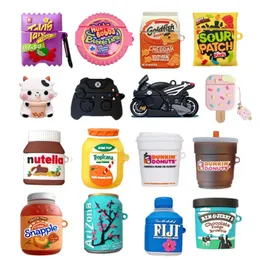 Headset Tillbehör 3D -omslag för Apple AirPods 1 2 3 Pro Pro2 Case Cute Snack Bag Drink Bottles Earphone Protective Case