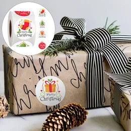 Opakowanie prezentów 500pcs/Roll Christmas Temat Prezenty pakowanie etykiet pieczęci naklejki