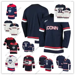 College Hockey Wears UConn Huskies Sydd College Hockey Jersey 8 Carter Turnbull 22 Hudson Schandor 23 Carter Berger 27 Harrison Rees 28 Ryan Tverberg 29 Kale