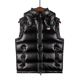 Men Women designer vests Down jackets coat winter outdoor cold-proof thickened warm stracket Suit Casual solid color embossed logo zipper vest hooded coat version