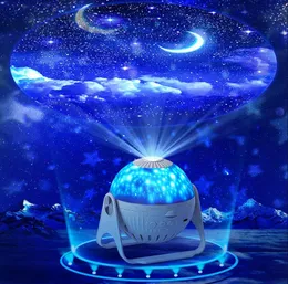 Focusing Projector LED Night Light With Bluetooth Speaker Starry Sky Rotate Music Player Lamp Colorful Star Kids Baby Gift