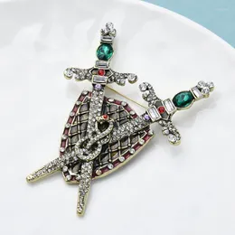 Броши Wulibaby Luxury Swish Shield Brooch Pins Женщины и мужчины Big Snake Badge Vintage Jewelry Gift Winter Pin