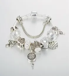 Fili ciocche di bracciale perle di cristallo bianco fai da te a sospensione a sospensione intero166n9141329