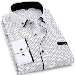 Męskie koszule męskie koszulka Męska Koszula Spring Long Rleeve Social Business Dress Polka kropka marka odzieży miękka wygodna da-026