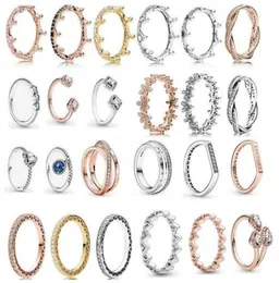 New Women Ring CZ Heart diamond Anelli Gioielli da donna per Pandora 925 Sterling Silver Wedding RING set con scatola originale6916351