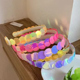 Partihandel Laser Sequin Head Band Headwear Styling Tools Plastic Hair Hoop Women Pannband fl￤tade h￥rbandsklipp f￶r flickor