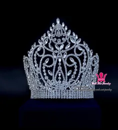 Large Shining Pageant Crown Tiara Miss Beauty Queen Princess Hairwear Jewelry Accessories Party Prom Night Clup Show Headdress 0213133297