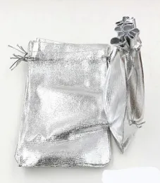 100st Silver Plated Gaze Satin Jewelry Bags Jewely Christmas Gift Bag 7x9cm 9x12cm 11x16cm 13x18cm AB7069207534