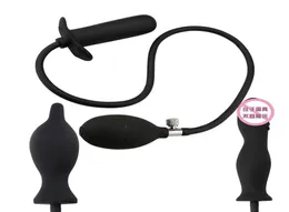 Silikon z nadmuchiwanymi produktami dla dorosłych pompy Anal Dilator Sex Toys For Women Men Mężczyzny rozszerzalny wtyczka tyłka Massager5816717