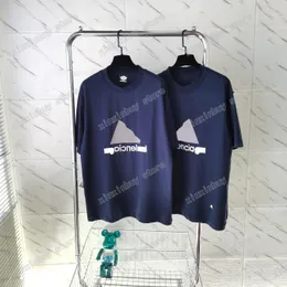 Xinxinbuy Men Designer Tee T Shirt 23ss Inside Out Letters Print Embroidery短袖コットン女性アプリコットブラックXS-L