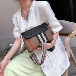 Магазины продают дизайнерские сумки дешево модные женщины 2023 Новый иностранный стиль тенденция к одному плечу диагональному перекрестному отдыху широкополосная решетка