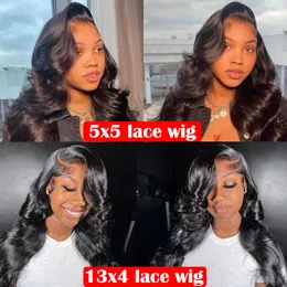 NXY LACE WIGS 5x5 HD Stängning 30 40 tums kroppsvåg främre mänskliga hår för svarta kvinnor Brasilianska 13x4 360 Frontal 230106