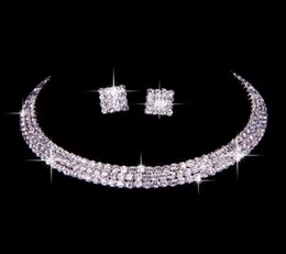 100 Samma som Image Classic Rhinestone Jewelry Set Wedding Bridal Halsband och ￶rh￤ngen Po Bride Evening Prom Party Homecoming A6414398