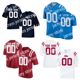 American College Football Wear Custom NCAA College Ole Miss Rebels Football Jerseys Henry Parrish Jr. John Rhys Plumlee Scottie Phillips Elijah Moore Robert Nkemdi