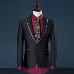 Abiti da uomo Design Business Fashion Brand Uomo Tessuto Stampa Tuxedo Slim Fit Smoking Wedding Prom Suit Stage Wear 801 Blazer