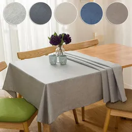 Tkanina stołowa Wodoodporna obrus lniany stały kolor prostokątny kawa bawełniana pokrywka Tapete Tabel