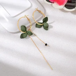 Dangle Earrings Korean Fashion Petals Flower Asymmetric Drop Long Geometric Circle Tassel Earring Women Jewelry & Chandelier