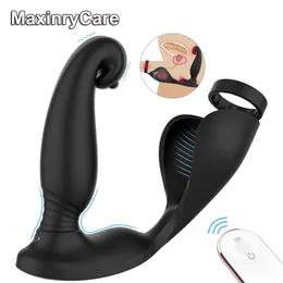 Beauty-Artikel, Prostata-Massagegerät, Anal-Vibrator, 9 Geschwindigkeiten, Penisringe mit Fernbedienung, Hoden-Penis-Po-Stimulation, sexy Spielzeug-Shop für Männer, Paare