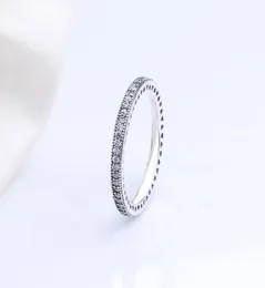 Prawdziwy 925 Srebrny pierścień Diamentowy CZ z oryginalnym pudełkiem Fit Pandora Wedding Ring Biżuter