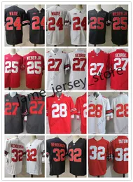 미국 대학 풋볼 마모 NCAA 오하이오 주 Buckeyes 축구 저지 24 Shaun Wade 25 Mike Weber Jr 27 Eddie George 32 Treveyon Henderson 32 Jack Tatum 33 Master Tea