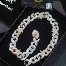 Armband Halskette Mossanite Designer Schmuck Hotsale Neues Design Iced Out Vvs Diamant Silber Cuban Link Armband 15mm Hip Hop Männer Frauen Schmuck