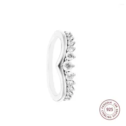Pierścienie klastra 2023 925 Sterling Silver Timeless Wish Floating Pave dla kobiet Wedding zaręczynowy Pierścień Pierścień biżuterii Hurtowa