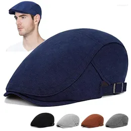 Berets klasyczny stały kolor sboy cap dla mężczyzn kobiety zima bawełna płaska bluszcz w stylu vintage gatsbay hat irish outdoor cabbie malarz beretowy