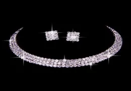 100 Samma som Image Classic Rhinestone Jewelry Set Wedding Bridal Halsband och örhängen Po Bride Evening Prom Party Homecoming A9547003