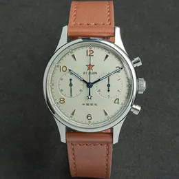 Zegarek zegarek mechaniczny Sapphire Sugess Chronograph Seagull 1963 ST1901 Zegarki dla mężczyzn Waterproof skórzany opaska