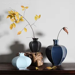 Vase Ceramic Vase Lotus Bud Pomeglanate Shape Flower Arfrionam Hidroponic Accessories Crafts Pots Home Decore