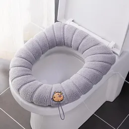 Toilet Seat Covers Thicken Cover Mat Winter Warmer Soft Washable Closestool Universal Plush Cushion Bathroom Accessories