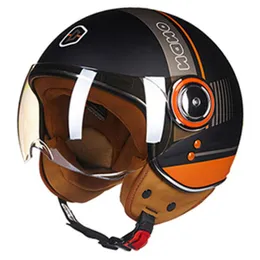 Мотоциклетные шлемы шлема с открытым лицом винтажный скутер ретро -мотоцикл езды на гонках лето каза