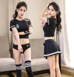 Sexig skolflicka cheerleader kostym nattklubb fest kläder fotboll baby uniform koreansk japansk disfraz sexig cheer uniform8265256