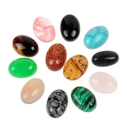 10pcs 10x14mm Natural Stones Healing Quartz Crystal Tiger Eye Beads Oval CAB Cabochon Teardrop Stone Whole Beads Mixed Random1392840