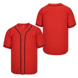 Numero di cucitura di maglia da baseball rossa personalizzata