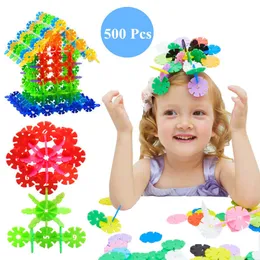 500 Pcs Snowflake Model Building Kits Blocks Set DIY Assembling Bricks Gift Kids Children Montessori Educational Toy