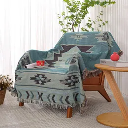 Chair Covers 1/2 Seats Cotton Sofa Recliner Blanket Warm Knitted Comforter Plaid Bed Home Lounge Covering Blankets Beach