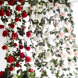 装飾的な花の花輪180cm 6フィート大きな結婚式のパーティーの飾り花シルクローズフローラルアレンジメント人工フェイク3色