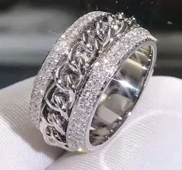 Victoria Wieck Vecalon Sparkling Luxury Jewelry 925 Sterling Silver Pave Tiny White Sapphire CZ Diamond Women Wedding Chain Rotata1577244