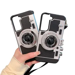 Creative Camera Camera Propep Cases Case Retro Anti-Fall Back Cover for Samsung Galaxy S22 Plus Ultra S21 StrockProof PC Covers Defender Mobile Shell مع Box