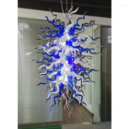 Chandeliers Designer clássico iluminação em casa azul branco preto preto 52 polegadas lustres de vidro lustres de lustres de vidro LED LED GRANDE sala de estar