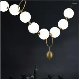 Pendant Lamps Nordic Style Living Room Lights Simple Modern Atmosphere Light Luxury Restaurant Magic Bean Necklace Lamp L