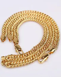 24k 24ct Real Yellow Solid Gold GF Wide Curb Link Chain Mens Womens Necklace 236inch 10mm Jewel8585011