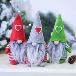 Frohe Weihnachten Herz Hut Schwedisch Santa Gnome Plüsch Puppe Ornamente Handgemachte Elf Spielzeug Home Party Dekoration Geschenke