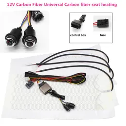 Car Seat Covers 12V Universal 6 Level Carbon Fiber Heated Heating Heater Pads Winter Warmer Kit