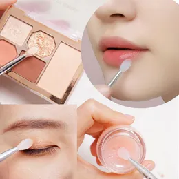 Make-up-Bürsten 5-teilige Silikonbürste Set Beauty Tool Weicher Kopf Kunststoff Griff Lidschatten und Lippenbewerber