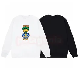 Alta Moda Masculina Feminina Pulôver Moletom Com Capuz Masculino Gola Redonda Duck Print Sweatshirts Man Manga Longa Causal Tops Tamanho Asiático S-XL