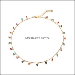 Подвесные ожерелья модные турецкие глаза Mtilayer для женщин Bohemian Vintage Collece Choker Beads Партия украшения 213 D3 Drop Delivery P OTP3R