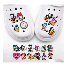 Shoe Parts Accessories Charms Wholesale Childhood Memories Mouse Duck Friends Funny Gift Cartoon Croc Pvc Decoration Buckle Soft R Dh4P8