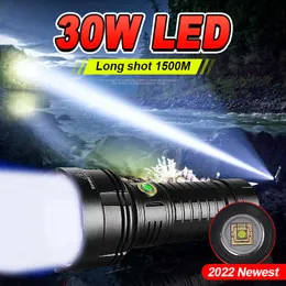 Flashlights facklor Hög effekt XHP70 LED -ficklampa laddningsbar lampcamping Lanterne jaktljus LED Torch Waterproof Tactical Hand Light 0109